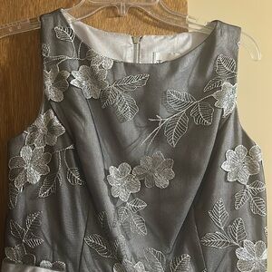 Grey floral dress, homecoming, school dances